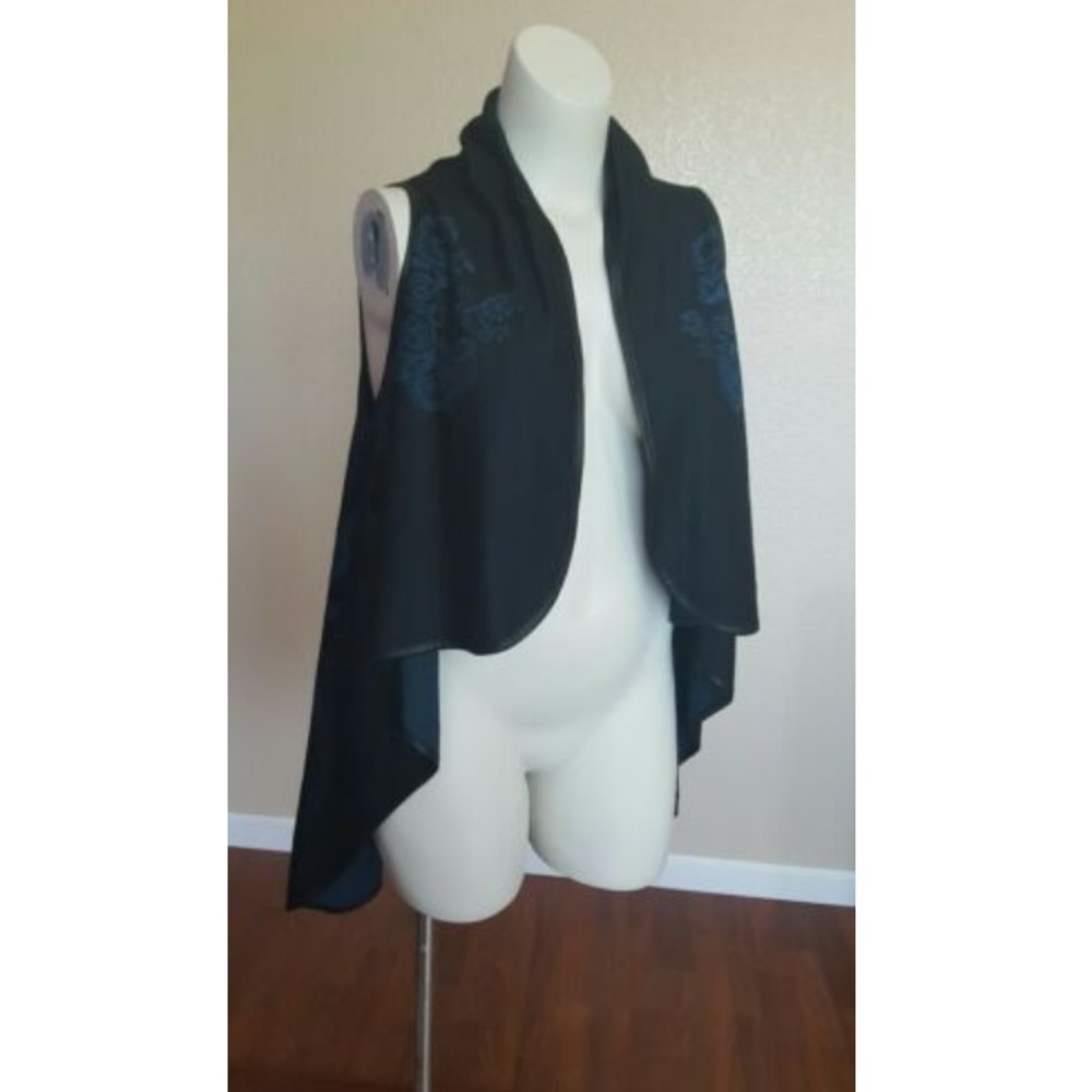 Soft Surroundings Open Front Drape Sleeveless Kimono Cardigan Sweater S / M New - Picture 4 of 7